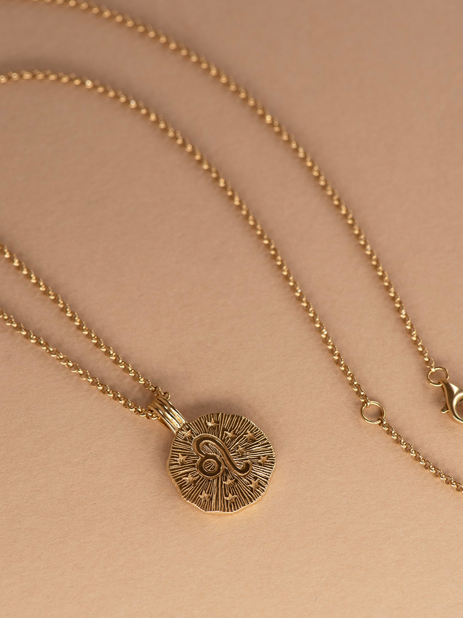 Sun in leo necklace - 22k gold vermeil